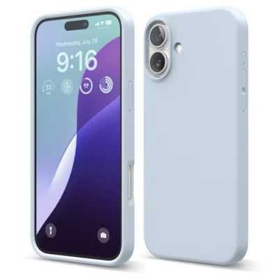 Afbeelding van elago Compatibel met iPhone 16 Plus hoesje, hoogwaardige vloeibare siliconen hoes, volledige beschermhoes, schokbestendig, slanke telefoonhoes