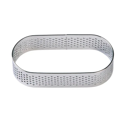 Afbeelding van BrandNewCake Taartring RVS Ovaal Geperforeerd 8x3,5x2cm