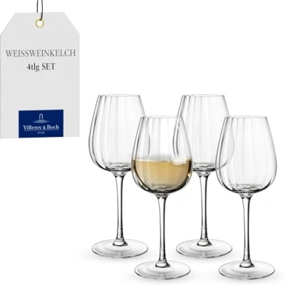 Afbeelding van Villeroy &amp; Boch Rose Garden Witte Wijnglas 43 Cl Set Van 4 Transparant