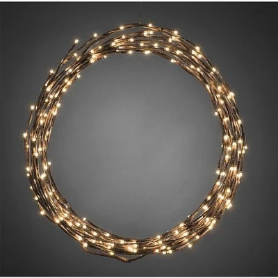 Afbeelding van Konstsmide 3365 600 Deurkrans met verlichting Krans Warmwit LED Bruin