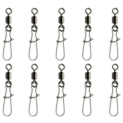 Afbeelding van Spro Black Rolling Swivel &amp; Fastlock Snap (10 pcs) Maat : 2