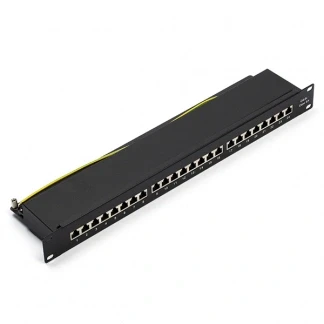 Afbeelding van Patchpaneel Cat6a S/FTP 19 inch (24 poorts, 1U, Horizontaal, PoE)