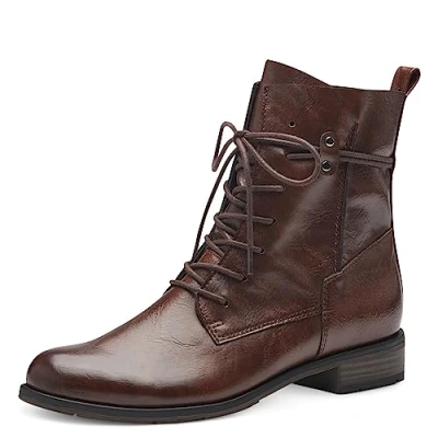 Afbeelding van MARCO TOZZI 2 25110 41 Lace Boot FlatFemme, Koffie