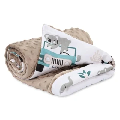 Afbeelding van Babydeken zomerdeken met minky 75 x 100 cm baby kinderdeken knuffeldeken kinderwagen deken Afrika
