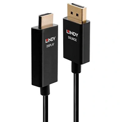 Afbeelding van LINDY 40924 DisplayPort kabel Aansluitkabel stekker, HDMI A stekker 0.50 m Zwart
