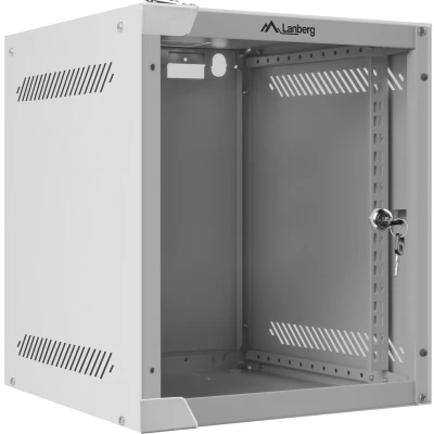 Afbeelding van Lanberg Rack 10 wandmontage 6U F310 FlatPack witte kleur RAL7035 WF10 2306 10S