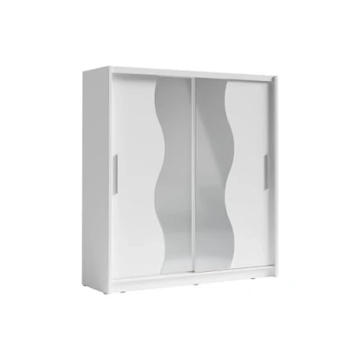Afbeelding van Kast Met 2 schuifdeuren spiegel L200 cm Wit ARGONIO L 200 x H 215 D 62.5