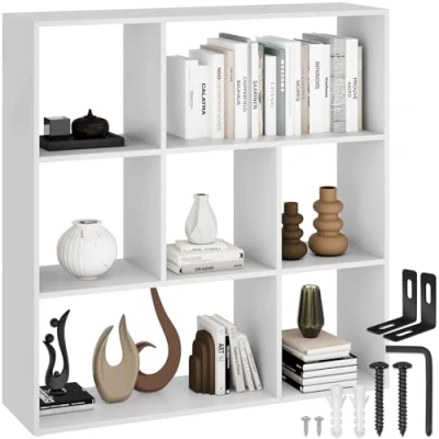 Afbeelding van tectake® Ruimteverdeler Boekenkast, Kastplank als in de Woonkamer Scheidingswand voor Kinderkamer, Slaapkamer, Keuken of Garderobe Kubusplank, Kantooropberger, Schoenenrek Wit