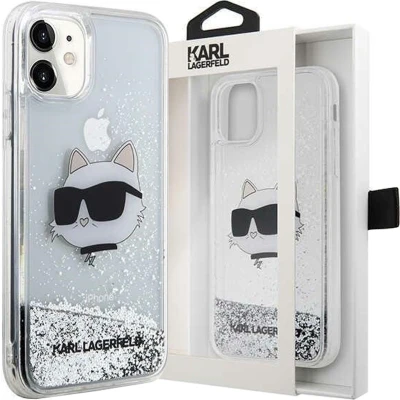 Afbeelding van Karl Lagerfeld KLHCN61LNCHCS hoesje voor iPhone 11/ XR zilver Glitter Choupette Head