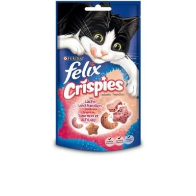 Afbeelding van 45g Crispies Zalm &amp; Forel Felix Kattensnacks