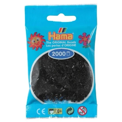 Afbeelding van Hama 501 18 zak met 2000 mini kralen (kleine Ø 2,5 mm) zwart