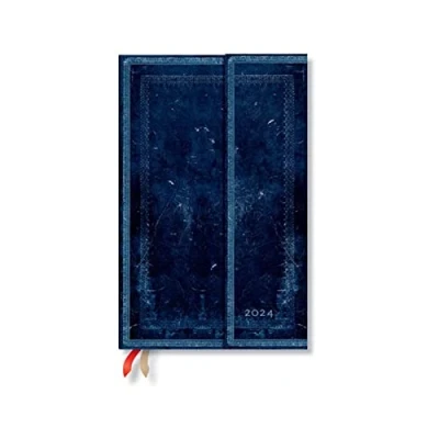 Afbeelding van Old Leather Collection Inkblot (Old Collection) Maxi Horizontal 12 month Dayplanner 2024 (Wrap Closure)