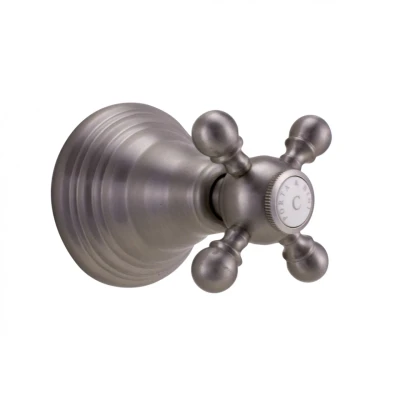Afbeelding van PB klassieke kraan inbouw stopkraan met sterknop RVS 1208855582