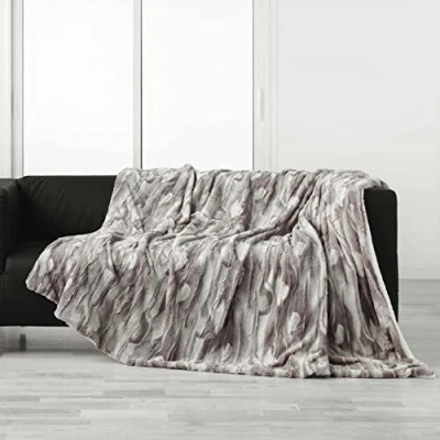 Afbeelding van Heerlijke Zachte Knuffel Fleece Plaid Sherpa print 150x200cm bruin