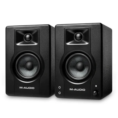 Afbeelding van M Audio BX3 120 watt aangedreven desktop computer luidsprekers/studiomonitors voor gamen, muziekproductie, live streamen en podcasten (paar)