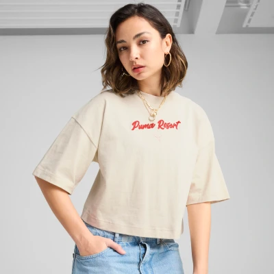 Afbeelding van PUMA PREMIUM Essentials Oversized Graphic Tee Women voor Dames, Maat S
