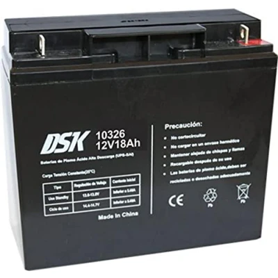 Afbeelding van DSK 10326 Oplaadbare AGM loodbatterij, verzegeld, 12 V, 18 Ah. Ideaal voor auto&#039;s en elektrische motorfietsen kinderen, scooters, UPS systemen, veiligheidssystemen. De gel kantelt niet