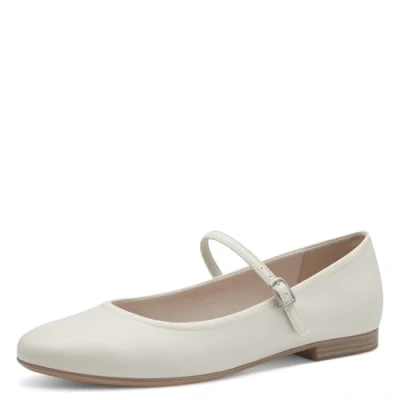 Afbeelding van Tamaris Dames 1 22122 42 ballerina&#039;s voor dames, Mat gebroken wit
