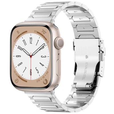 Afbeelding van Apple Watch Titanium H type schakelband Zilver Geschikt voor 38mm / 40mm 41mm 42mm