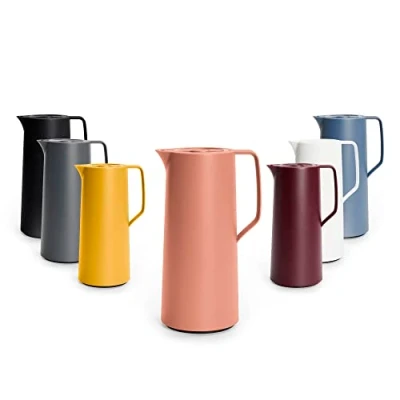 Afbeelding van Emsa N41709 Motiva thermoskan 1 liter snelsluiting 12 uur warm, 24 koud glazen fles Made in Germany Scandinavisch design terracotta