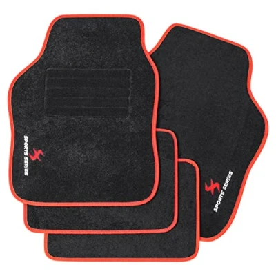 Afbeelding van Rootz Autovloermatten Voertuigtapijten Auto Mat Collectie Bescherming tegen alle weersomstandigheden Interieurbeschermers Rijverbeteraars Rood 65,5x45 cm en 33x45