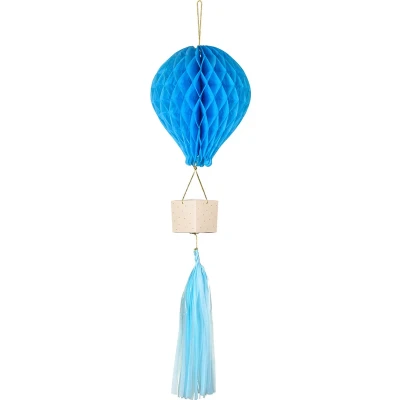 Afbeelding van Partydeco Honeycomb decoratie ballon blauw