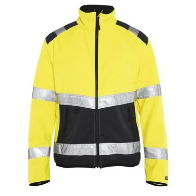 Image de Veste softshell haute visibilité jaune fluorescent/noir, col haut