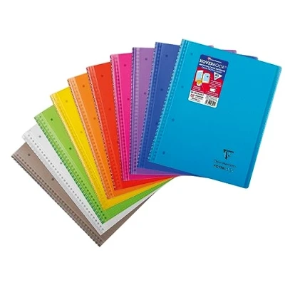Image de Clairefontaine 396001C Un Cahier à Spirale Koverbook A4+ 22,5x29,7 cm 160 Pages Détachables Petits Carreaux Papier Blanc 90 g Couverture Polypro Couleur Aléatoire