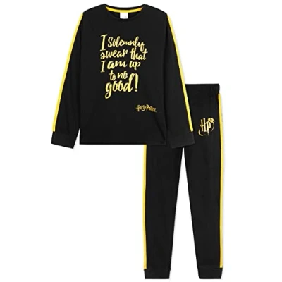 Afbeelding van HARRY POTTER Pyjamaset, pyjamaset voor meisjes, Zwart/Goud