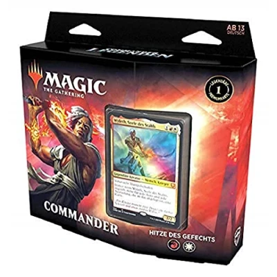 Afbeelding van Magic The Gathering C78591000 Magic: Commander Legenden Deck Rust jezelf uit voor de strijd, speelklaar dienblad met 100 kaarten, rood wit