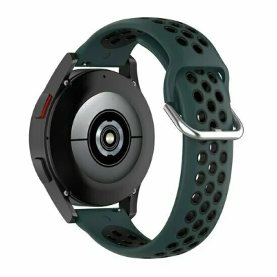 Afbeelding van Garmin Venu 2 &amp; 3 Siliconen sportbandje met gesp Donkergroen + zwart