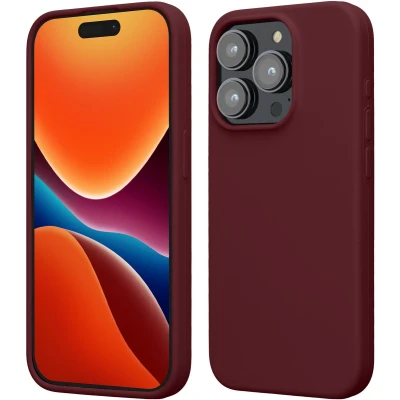 Afbeelding van kwmobile Case voor iPhone 15 Pro Slank TPU Hoesje met Zachte Afwerking In bordeaux violet