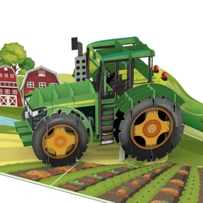 Afbeelding van MOKIO® Pop up kaart tractor 3D cadeaukaart voor verjaardag, wenskaart meisjes en jongens