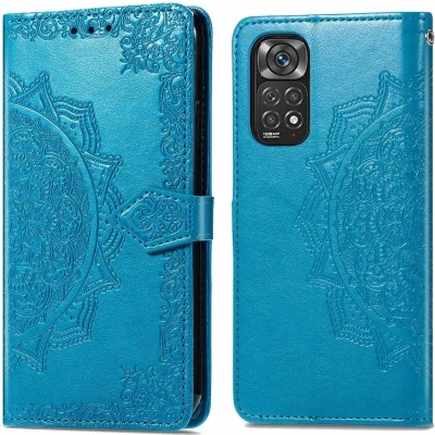 Afbeelding van iMoshion Hoesje Geschikt voor Xiaomi Redmi Note 11 Pro Met Pasjeshouder Mandala Bookcase Turquoise