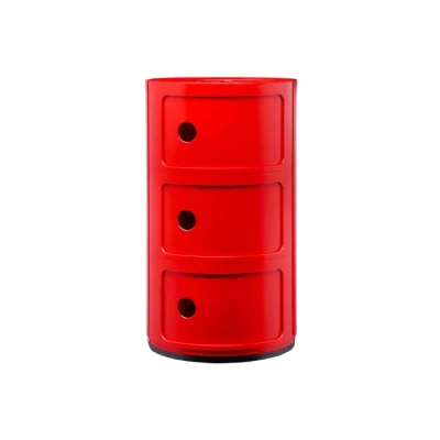 Afbeelding van Kartell Componibili Kast Rond Large (3 Comp.) Rood