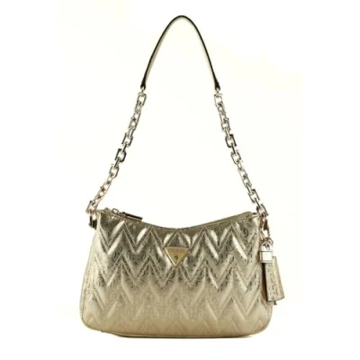 Afbeelding van GUESS Avondtas Schoudertas Adelard Top Zip Shoulder Bag Gold Goudkleurig