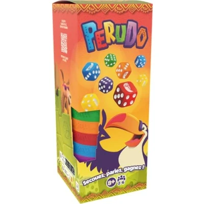 Afbeelding van Asmodee PERUDO (nieuwe versie) gezelschapsspel voor volwassenen en kinderen vanaf 8 jaar schudden, spreken, winnen dobbel bluffspel 2 tot 6 spelers 30 minuten Franse versie