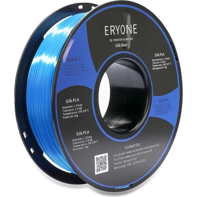 Afbeelding van Eryone Silk Blue PLA Filament 1Kg 1.75mm Voor 3D printer en pen Blauw