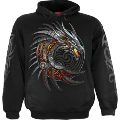 Afbeelding van Spiral Scheerrug Zwarte hoodie, zwart.