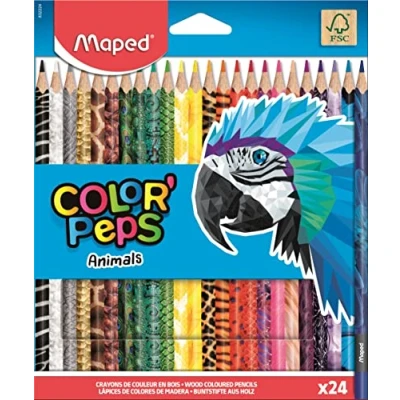 Afbeelding van Kleurpotlood Maped Color&#039;Peps Animals set á 24 kleuren