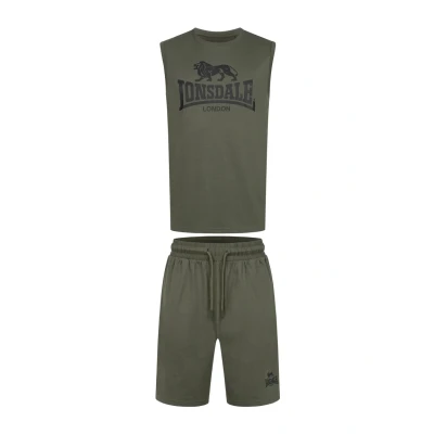 Afbeelding van Lonsdale ÄRMELLOSES SET Normale Passform Allanton Trainingsbroek, Heren, Maat: Small, Olive black