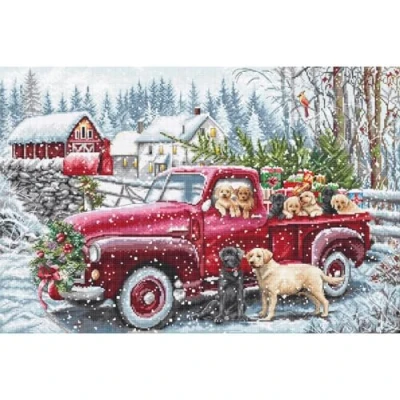 Afbeelding van Letistitch borduurpakket Christmas Delivery kerstbezorging L8014