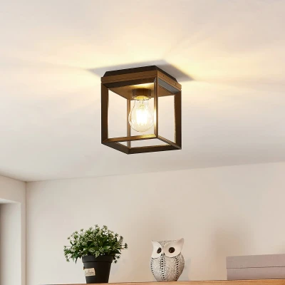 Afbeelding van Arcchio plafondlamp 1licht aluminium H: 16.4 cm E27 zwart (RAL 9005)