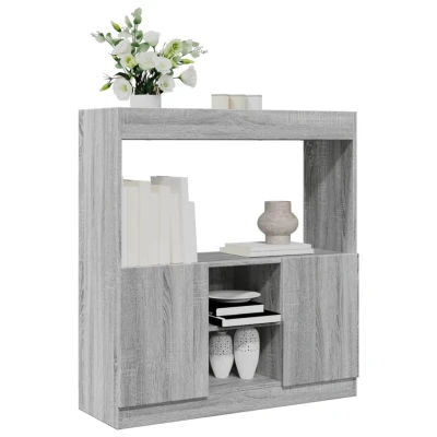 Afbeelding van vidaXL Hoge kast 92x33x100 cm bewerkt hout grijs sonoma eikenkleurig