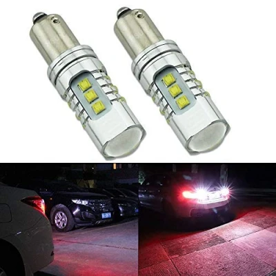 Afbeelding van HSUN Set van 2 H21W BAY9S krachtige 4800 lm extreem heldere LED lampen met Canbus foutloos voor indicator, noodlicht en meer, wit 6000 K