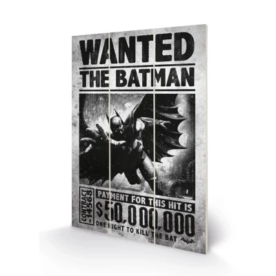 Afbeelding van Batman Arkham Origins Wanted Wood Print 20 X 29.5 cm