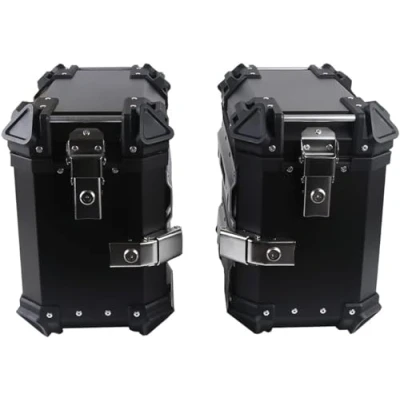 Afbeelding van motorfiets stijve zijkoffer 38L tassen/fietstassen zijbox/motorfiets aluminium Top Case, zwart