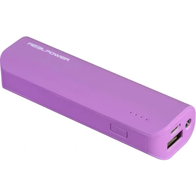 Afbeelding van RealPower PB 2.600 Powerbank mAh Paars
