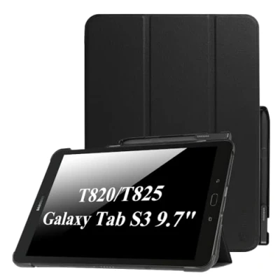 Afbeelding van FINTIE beschermhoes voor Samsung Galaxy Tab S3 9,7 inch SM T820 / T825 tablet met penhouder, harde hoes, automatische slaap/wake functie, zwart