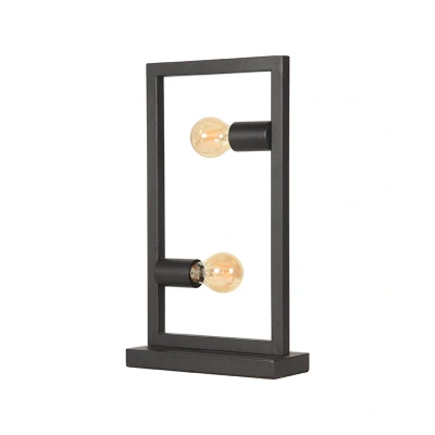 Afbeelding van LABEL51 Tafellamp Quadrato Zwart Metaal 20x10x45 cm